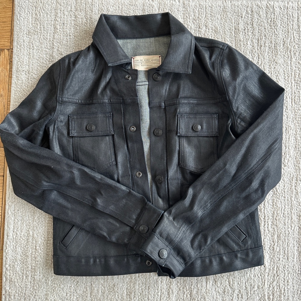 Marc Jacobs Waxed Denim Jacket Navy/Black